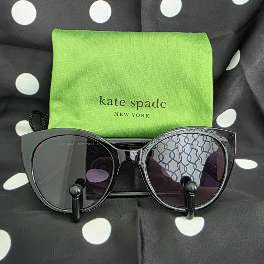Kate Spade Shiny Black Cat-Eye Sunglasses